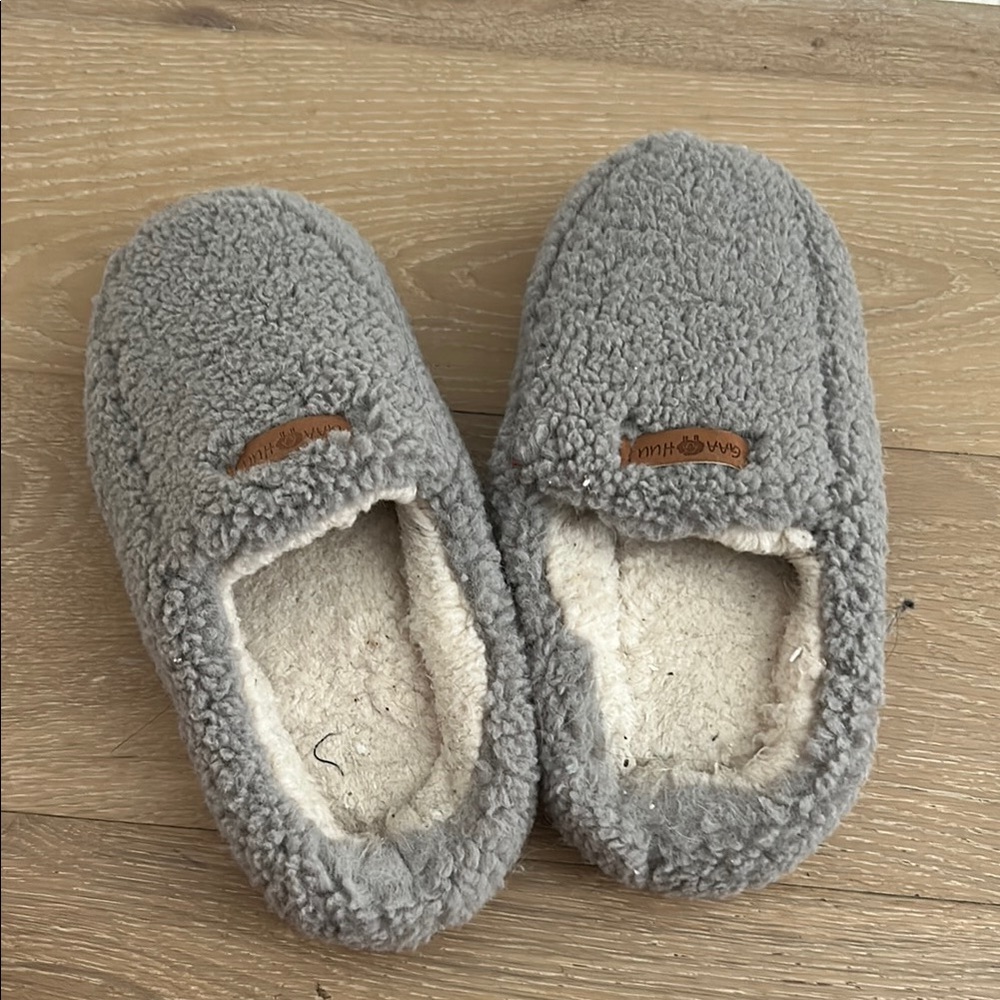 Gray Fuzzy Slippers